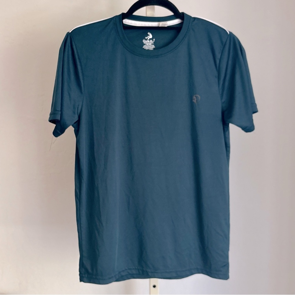 Men’s Quebec Original Teal Blue Running Athletic Tee, Medium